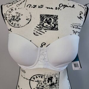 NWT Vanity Fair 36C beauty back 5 way convertible white bra closet staple basics